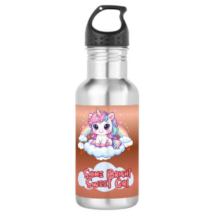 Be Your Own Rainbow Cute Unicorn Girls 532 Ml Water Bottle