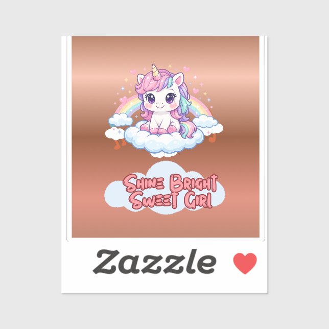 Be Your Own Rainbow Cute Unicorn Sticker (Sheet)