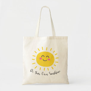 "Be Your Own Sunshine" Cute Kawaii Happy Sun Canva Tote Bag