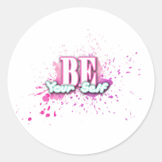 Be your self motivation classic round sticker