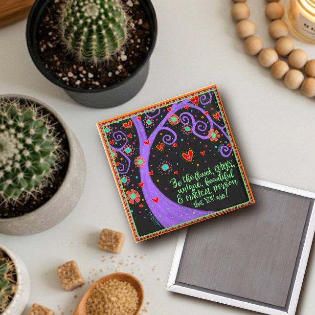 Be Your Wonderful Self Inspirational Tree Trendy Magnet (Creator Uploaded)