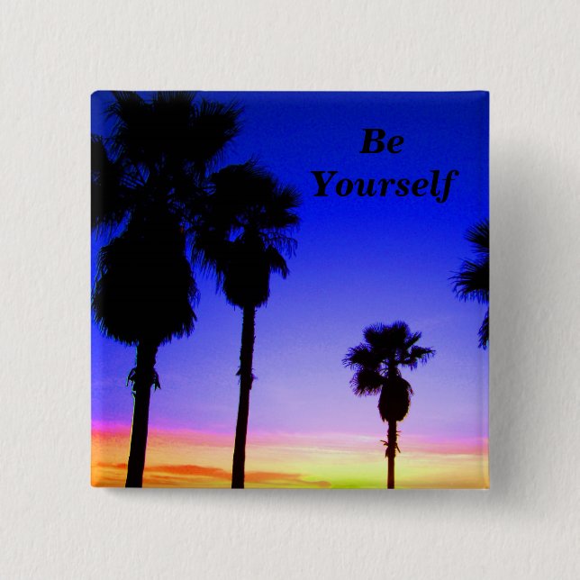 Be Yourself # 2_  Button_by Elenne 15 Cm Square Badge (Front)