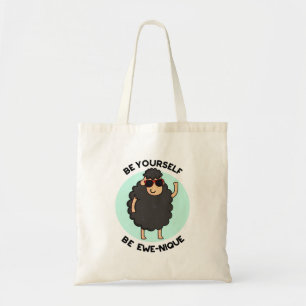 Be Yourself Be Ewenique Funny Sheep Pun  Tote Bag