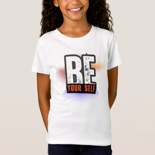BE YOURSELF – Bold Motivational Typography Design T-Shirt (Front)