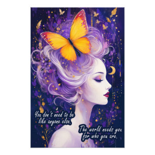 Be Yourself Butterfly Woman Inspirational Art Photo Print