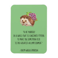 Be Yourself Emerson Quote with Hedgehog