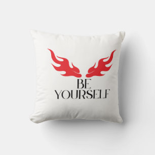 Be Yourself – Empowering Minimalist Quote Design f Cushion