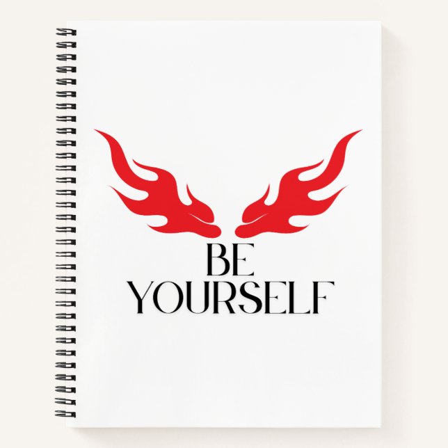 Be Yourself – Empowering Minimalist Quote Design f Notebook (Front)