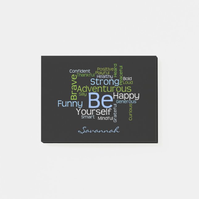 BE Yourself  Inspirational Word Cloud Post-it Notes (Front)