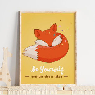 Be Yourself Kids Wall Print Fox Wall Print