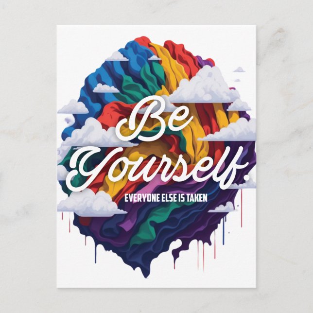 Be yourself  LGBTQ Pride Month Heart rainbow  Postcard (Front)