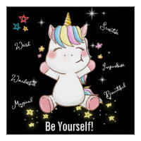 Be Yourself! Magical Unicorn. Editable