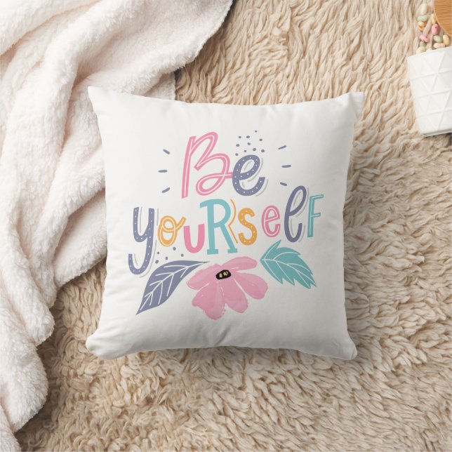 Be Yourself | Pastel Flowers Cushion (Blanket)