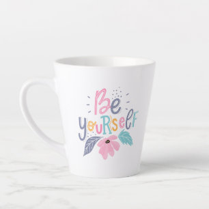 Be Yourself Pastel Flowers Latte Mug
