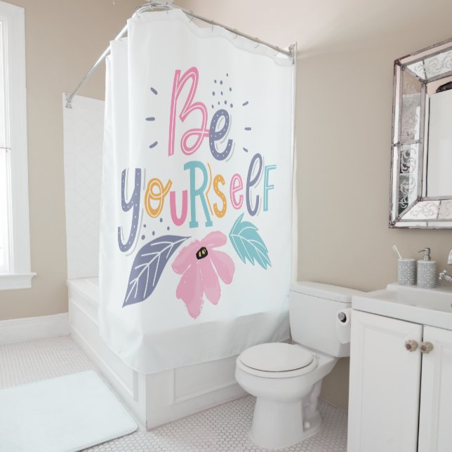 Be Yourself | Pastel Flowers Shower Curtain (In Situ)