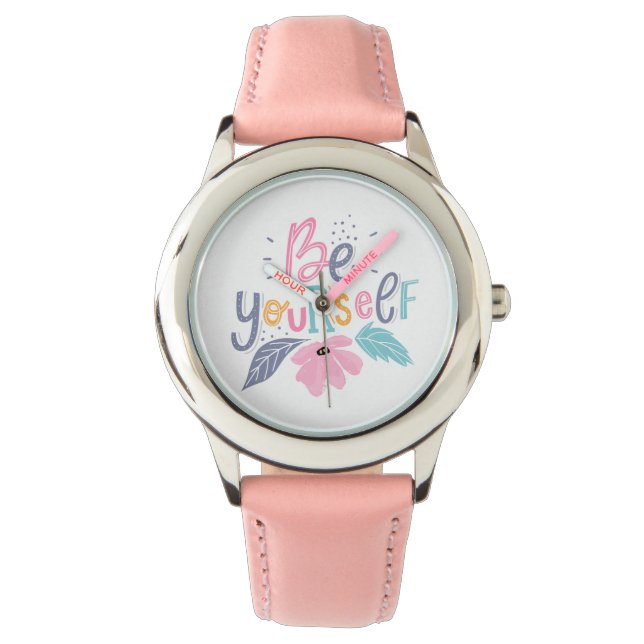 Be Yourself | Pastel Flowers Watch (Front)