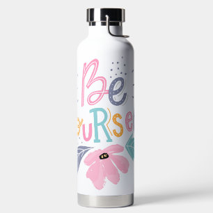 Be Yourself   Pastel Flowers Water Bottle
