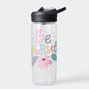 Be Yourself   Pastel Flowers Water Bottle