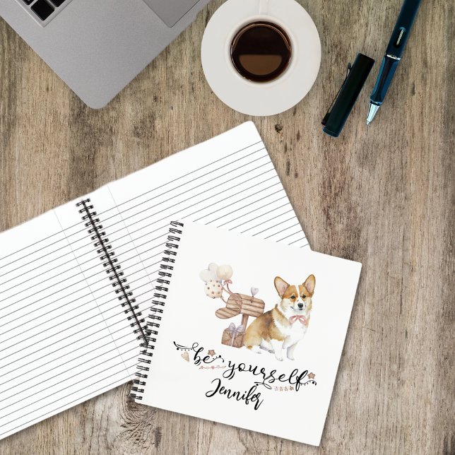 Be Yourself Personalised Corgi Puppy Notebook (Creator Uploaded)