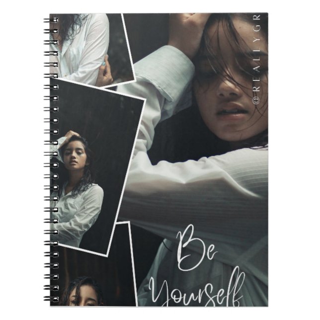 Be Yourself Photo Collage Spiral Notebook  (Front)