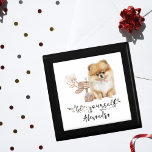 Be Yourself Pomeranian Puppy Illustration Gift Box<br><div class="desc">Delight in the charm of the "Be Yourself Pomeranian Puppy Illustration" gift box, featuring an adorable illustration of a Pomeranian puppy standing next to a mailbox with soft white balloons emerging from it. This endearing scene, complete with a gift, makes it an ideal addition to any nursery room, perfect for...</div>