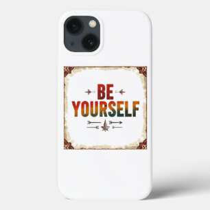 Be Yourself   Rainbow distressed typography iPhone 13 Case
