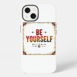 Be Yourself Rainbow distressed typography iPhone 13 Case
