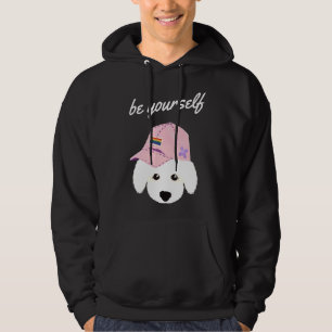 Be Yourself Rainbow Hat Poodle Hoodie