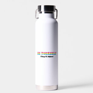 Be Yourself They'll Adjust Pansexual Flag Colours Water Bottle
