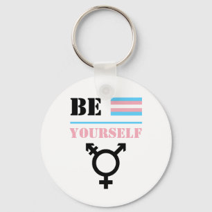 Be yourself Trans Pride Key Ring