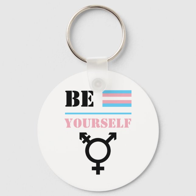Be yourself | Trans Pride Key Ring (Front)