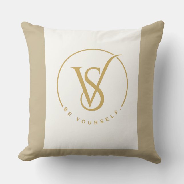 Be Yourself VS Monogram Logo Cushion (Front)