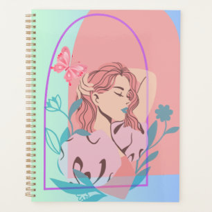 Be yourself woman illustration planner