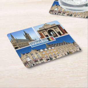 BE Ypres - Lakenhal, in Flanders Fields Museum - Square Paper Coaster