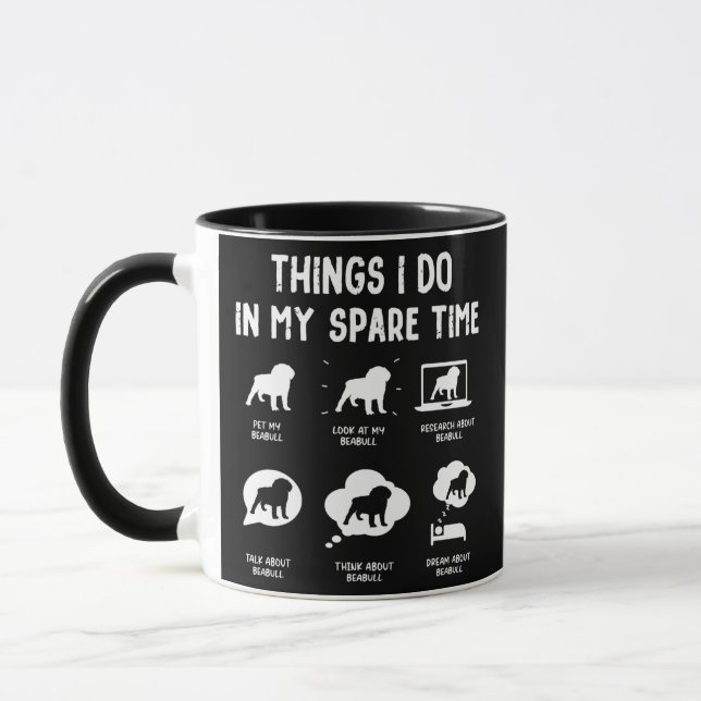 Beabull Things Do Spare Time Funny Dog Mom Dad  Mug (Left)