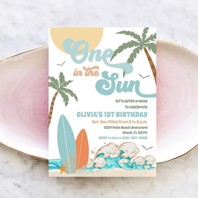 Beach 1st Birthday Party Invitation (Creator Uploaded)
