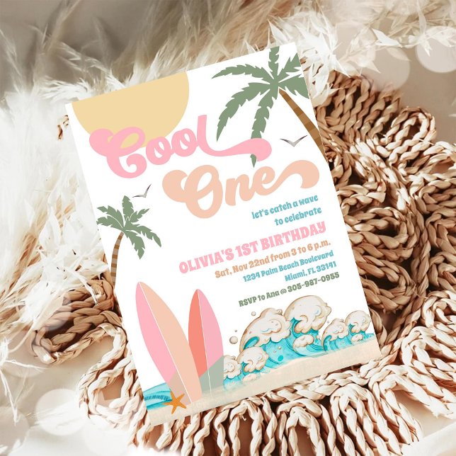 Beach 1st Birthday Party Invitation (Creator Uploaded)
