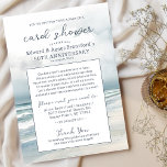 Beach 50th Anniversary Card Shower Invitation<br><div class="desc">These beautiful beach scene 50th wedding anniversary card shower invitations can be personalised with your own event details as a wonderful way to celebrate your loved one's milestone anniversary. Whether it's a 30th, 40th, 50th or other milestone anniversary event, these pretty, coastal card shower announcements are the perfect way to...</div>