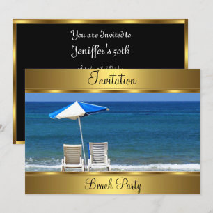 Beach  50th Birthday Party Invitation
