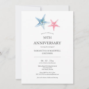 Beach 50TH Wedding Anniversary Invitations