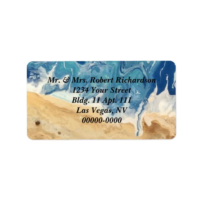 Beach Abstract Address Large Labels ( 5 lines) (Front)