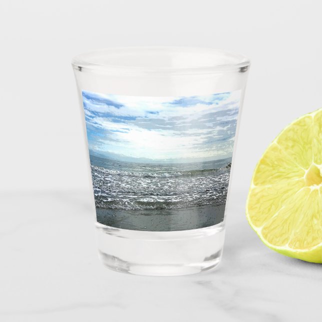 Beach Abstract Artistic Nautical Gift Favour  Shot Glass (Front)