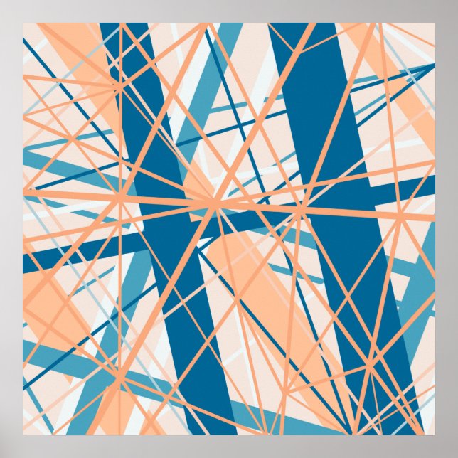 Beach Abstract Geometric Stripes Poster (Front)