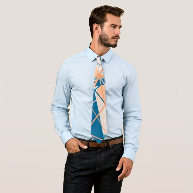 Beach Abstract Stripes Neck Tie (In Situ)