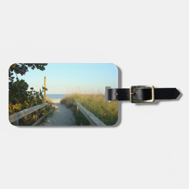 Beach Access Personalised Luggage Tag (Front Horizontal)