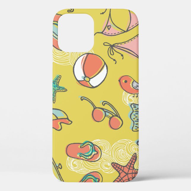 beach accessories. seamless pattern Case-Mate iPhone case (Back)