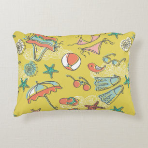 beach accessories. seamless pattern decorative cushion