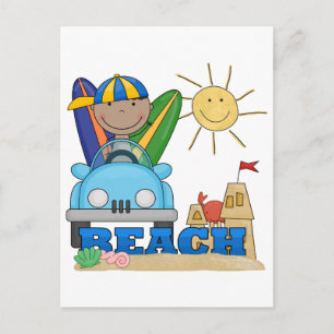BEACH African American Boy Tshirts and Gifts Postcard