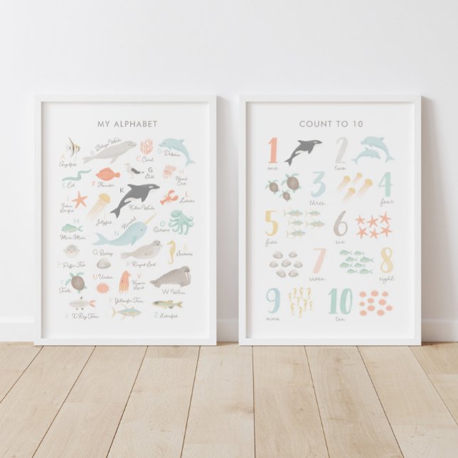 Beach Alphabet and Numbers Wall Art (Creator Uploaded)