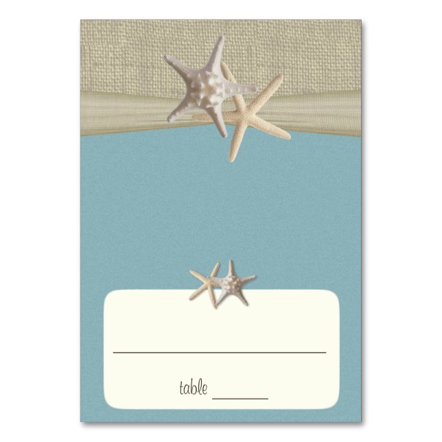 Beach Amore' Blue Seating Card (Front)
